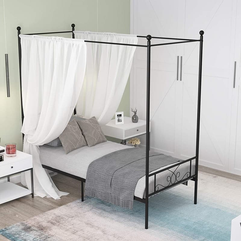 Bed furniture metal canopy bed girl