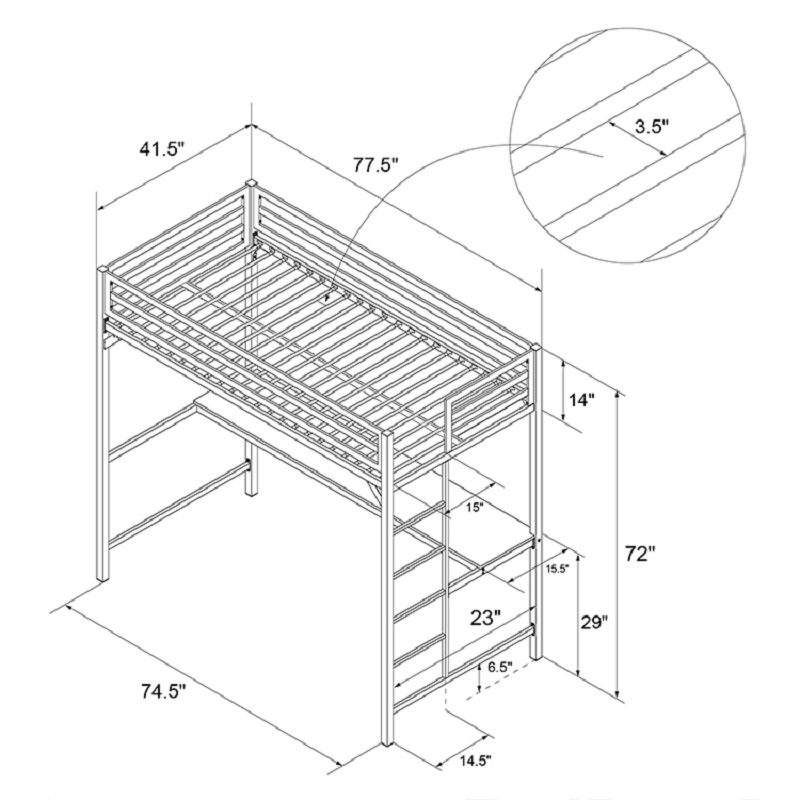 High quality metal bed